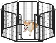 Yaheetech Dog Playpen Outdoor, Indoor Pen for Large/Medium/Small Dogs Animals Portable Playpen for RV Camping Garden Yard 8 Panels 32" Height