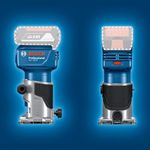 Bosch Professional 18V System Router GLF 18V-8 (incl. Parallel Guide, Surface Routing vac Adaptor, Edge Routing vac Adaptor, Flush Trim Roller Guide 1x ¼” (6.35 mm) Collet)
