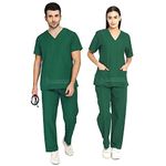 IS IndoSurgicals Unisex Scrub Suit for Surgeons, Hospital OT Dress (S, Bottle Green)