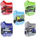 Nickelodeon Blaze and the Monster Machines Boys Toddler 5 Pack No Show Socks (Medium (Sock 6-8), White/Multi)