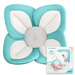 Blooming Bath Lotus Baby Bath Seat - Premium Baby Bathtub, Fits Most Sinks - Newborn & Baby Essentials - Baby Gifts - 33" - Seafoam/White/Gray