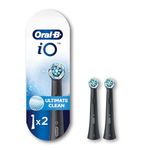 Oral-B iO Genuine Replacement Brush Heads, Ultimate Clean, Refills for Oral-B iO Electric Toothbrushes, Black, 2 Count