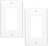 Decora GFCI Device Wallplate, Rocker Wall Plate Cover,Light switch cover,Standard Size 1-Gang 4.50" x 2.76",Smooth Face,Thermoplastic Nylon,UL Listed,2-Pack