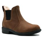 Comfy Moda Winter Boots for Women Waterproof, Wool Lined Chelsea Snow Boots Legend II, Leather, Antique Brown, Size 8