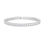 PAVOI 14K Gold Plated Cubic Zirconia Classic Tennis Bracelet | White Gold Bracelets for Women | 3mm CZ, 7 Inches