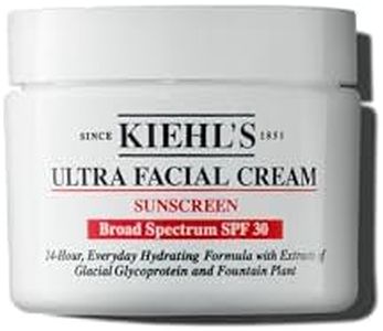 Kiehl's Ultra Facial Cream with SPF 30, Lightweight Daily Moisturizer for All Skin Types, 24-hour Hydration, UV Sunscreen Protection, Non-greasy, Absorbs Quickly, with Glacial Glycoprotein - 1.7 fl oz