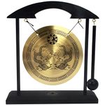 Feng Shui Brass Gong Zen Art I Ching Dragon Tai Chi Meditation Desktop Home and Office Decoration