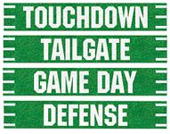 Beistle Football Street Signs Cutouts, 4 by 24-Inch, Green/White