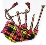 Dragon Mini bagpipe Rosewood irish Royal Stewart cover & cord Starter playable for beginner baby kids junior set comes with free 2 reeds