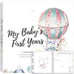 First 5 Years Baby Memory Book Girl, Boy - 90 Pages Hardcover First Year Baby Book Keepsake, Baby Milestone Book for New Parents, Baby Scrapbook, Baby Album and Memory Book Journal (AdventureLand)