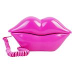 Corded Lip Phone, Benotek Novelty Landline Phone for Home/Office/Shops/Party Decor, Real Wired Funny Mouth Cartoon Telephone for Gift (Rose)