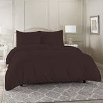 Duvet Cover 100% Egyptian Cotton 1000 TC King Size Solid Pattern Quilt Cover/Duvet Cover/Rajai Cover/Blanket Cover with Zipper Closure (Queen, 90x95 inch)-Chocolate