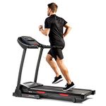 Sunny Health & Fitness Premium Folding Incline Treadmill with Pulse Sensors, One-Touch Speed Buttons, Shock Absorption, Bluetooth with Exclusive SunnyFit App - SF-T7705SMART