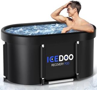 Wxtkkom New Upgrade XL 139-Gallon Oval Ice Bath Tub - 6 Layered Portable Bathtub, Foldable with Cover Cold Plunge Tub for Athletes, Home Gym, Outdoor Recovery Use.