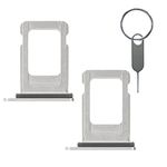 LOZOP 2 Pieces Sim Card Tray Holder with Waterproof Rubber & Eject Pin Replacement for iPhone 13 Pro 6.1 Inch & iPhone 13 Pro Max 6.7 Inch (Silver)