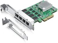 H!Fiber 2.5Gbase-T PCIe NIC with Realtek RTL8125 Chip, 2.5Gb Network Card, 2500/1000/100 Mbps,Quad RJ45 Ports, PCIe X4, Ethernet Card for Windows/Windows Server/Linux