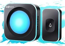 Wireless Doorbell Plug in Door Bells Wireless Cordless at 1200 Feet Range with Flashing Light 4 Levels Volume 36 Melodies for Home, Office, Classroom(1 Receiver &1 Button Black Jsieem)