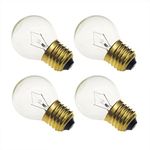 Jslinter 40 watt Appliance Oven Light Bulb - High Temp - 120v Clear - 415 Lumens - Medium Brass Base - G45 4-Pack