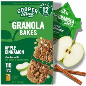 Cooper Street Granola Bakes Apple Cinnamon – Soft Baked Chewy Breakfast Granola Cookie Bars – Nut & Dairy Free School Safe Grain & Seeds Bars – 110 Calorie Healthy Snacks for Kids & Adults – 12 Pack