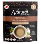 Natural Traditions Focus Fuel Coffee - Instant Mushroom Coffee Blend with Lion's Mane Mushroom Extract, Adaptogens, C8 MCT & Plant Based Omega - 140g/5oz