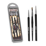 The Army Painter GameMaster Character Brush Set - 3 Essential Model Paint Brushes: 1 Detail Paint Brush, 1 Monstrous Brush and 1 Dry Brush. A Paint Brush Set For Warhammer 40k or DnD Miniature Paint