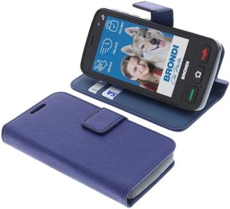 foto-kontor Custodia a libro compatibile con Brondi Smartphone Amico Pocket cover di colore blu/azzurro