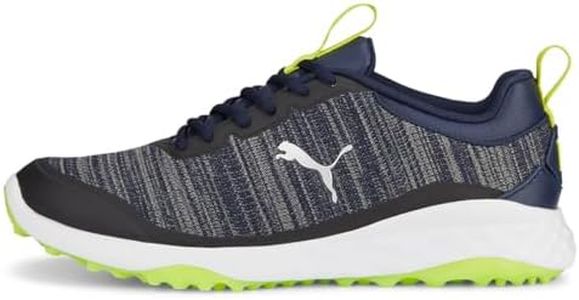 PUMA Men's Fusion Pro Golf Shoe, Puma Navy PUMA Silver Lime Smash, 8.5 US