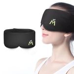 Mavogel Modal Sleep Mask - Soft and Comfortable Full Eye Covers for Men Women, Complete Wrap-Around Sleep Mask with Fully Adjustable Velcro, Light Blocking Eye Mask for Sleeping Yoga Travel (Black)