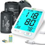 Nature Therapy Blood Pressure Monitor for Home Use Upper Arm, 2 Size Cuffs M/L 9-17'' and XL 13-21'', 4.7 Inch Large Backlit Display Screen, 2 x 500 Sets Memory, USB Cable 4 AAA Batteries