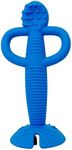 Busy Baby Teething Spoon - 2-in-1 Teether and Training Spoon for Self Feeding, Dishwasher Safe, BPA Free, Food Grade Silicone (Blue)