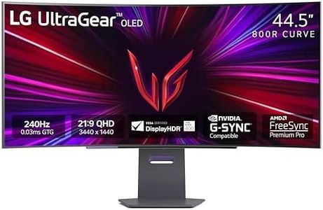 LG 45GS95QE Ultragear OLED Curved Gaming Monitor 45-Inch WQHD 800R 240Hz 0.03ms DisplayHDR True Black 400 AMD FreeSync Premium Pro NVIDIA G-Sync HDMI 2.1 DisplayPort Tilt/Height/Swivel Stand - Black