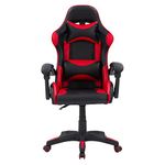 Corliving Gaming Chair, Computer Chair with Lumbar Support, Swivel Adjustable Height Gaming Chair, Black/Red