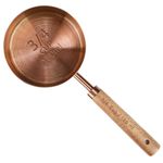 Malmo Measuring Cup with Wooden Handle, Kitchen Cook and Bake Titanium-Plating Stainless Steel, Suitable for Flour Coffee and Various Sauces (Rose Gold, 3/4 Cup / 60ml)