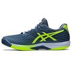 ASICS Men's Solution Speed FlyteFoam 2 Tennis Shoes, Steel Blue/Hazard Green, 11 UK