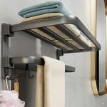 URBANMONK Aluminum Foldable Towel Rack for Bathroom | Towel Holder in Bathroom | Bathroom Clothes Holder | Bathroom Clothes Hanger Towel Stand in Bathroom (Classic Towel Stand)