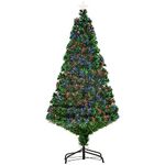 HOMCOM 5FT Pre-Lit Fibre Optic Artificial Christmas Tree Holiday Xmas Décor with Tree Topper Multi-Colour