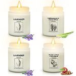 Lavender and Coffee Candles for Home Scented, Scented Candles 4 Packs, Natural Soy Wax Relaxing Candle, Candles Gifts for Women, Jar Candle
