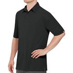 Red Kap Men's Standard Short Sleeve Performance Knit Polo, Black, 6X-Large