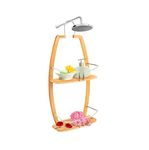 Serenelife Bamboo Shower Caddy - Hanging Bathtub Organizer