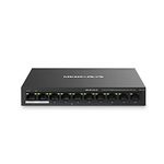 Mercusys MS110P 10-Port 10/100Mbps Desktop Switch with 8-Port PoE+ Network Hub|Works with IEEE 802.3af/at compliant PDs|PoE Auto Recovery | Plug and Play| Durable Metal Casing