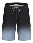 APTRO Men's Swim Trunks Quick Dry Bathing Suit Swim Shorts HW181 Gradient Black M