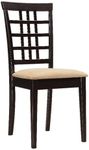 Coaster Home Furnishings Kelso Lattice Back Tan (Set of 2) Dining Chair, 17.25"D x 20.5"W x 37.5"H, Peat, Cappuccino