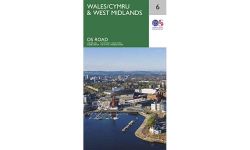 Wales/Cymru & West Midlands Road Map | Snowdonia | Ordnance Survey | OS Road Map 6 | Drive Wales | Scenic Routes | Beaches | Maps | Adventure