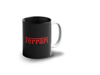 Prink Ferrari Inner Black Coffee Mug with Print | Sports Car Printed Ceramic Mugs | Ferrari Cars Coffee Mug | Gift for Friends | 330ml, Microwave & Dishwasher Safe