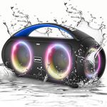 Gemini Sound GGO-230L 50W Bluetooth Speaker Boombox: Portable Wireless IPX5 Waterproof Speaker with FM Radio, LED Party Lighting, Power Bank, and Long-Lasting Rechargeable Battery