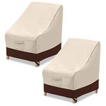 Vailge High Back Patio Chair Cover,100% Waterproof Veranda Chair Covers,600D Heavy Duty High-Back Chair Outdoor Patio Furniture Cover(2 Pack - 35" L x 28W x 35" H , Beige & Brown)