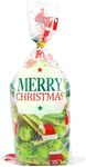 Festive Milk Chocolate Brussels Sprout and Carrot Figures in a Christmas Themed Bag 300g - Pack of 3 Nets (100g Each) of Delicious Chocolate Figures for Stocking Fillers or Christmas Gifting