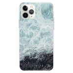 Cavka TPU Cover for Apple iPhone Case 11 Pro Max New 2019 Model 6.5" inch Water Waves Blue Watercolor Flexible Slim fit Clear Lightweight Beautiful Design Sea Gift Smooth Print Soft Realistic Paint