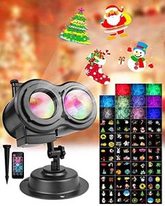 Christmas Projector Outdoor 24 Rotating Patterns, IP44 LED Christmas Lights, Perfect for Halloween, Christmas, New Year, and Festival Parties, Featuring Ghosts and Snowflakes Projector