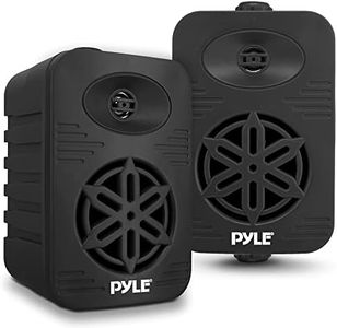 Pyle Indoor Outdoor Speakers Pair - 300 Watt Dual Waterproof 4” 2-Way Full Range Speaker System w/ 1/2” High Compliance Polymer Tweeter - in-Home, Boat, Marine, Deck, Patio, Poolside (Black)